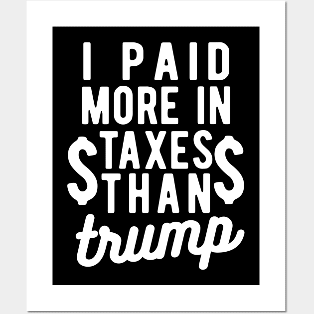 I Paid More Taxes Than Trump bernie 2020 Wall Art by Gaming champion